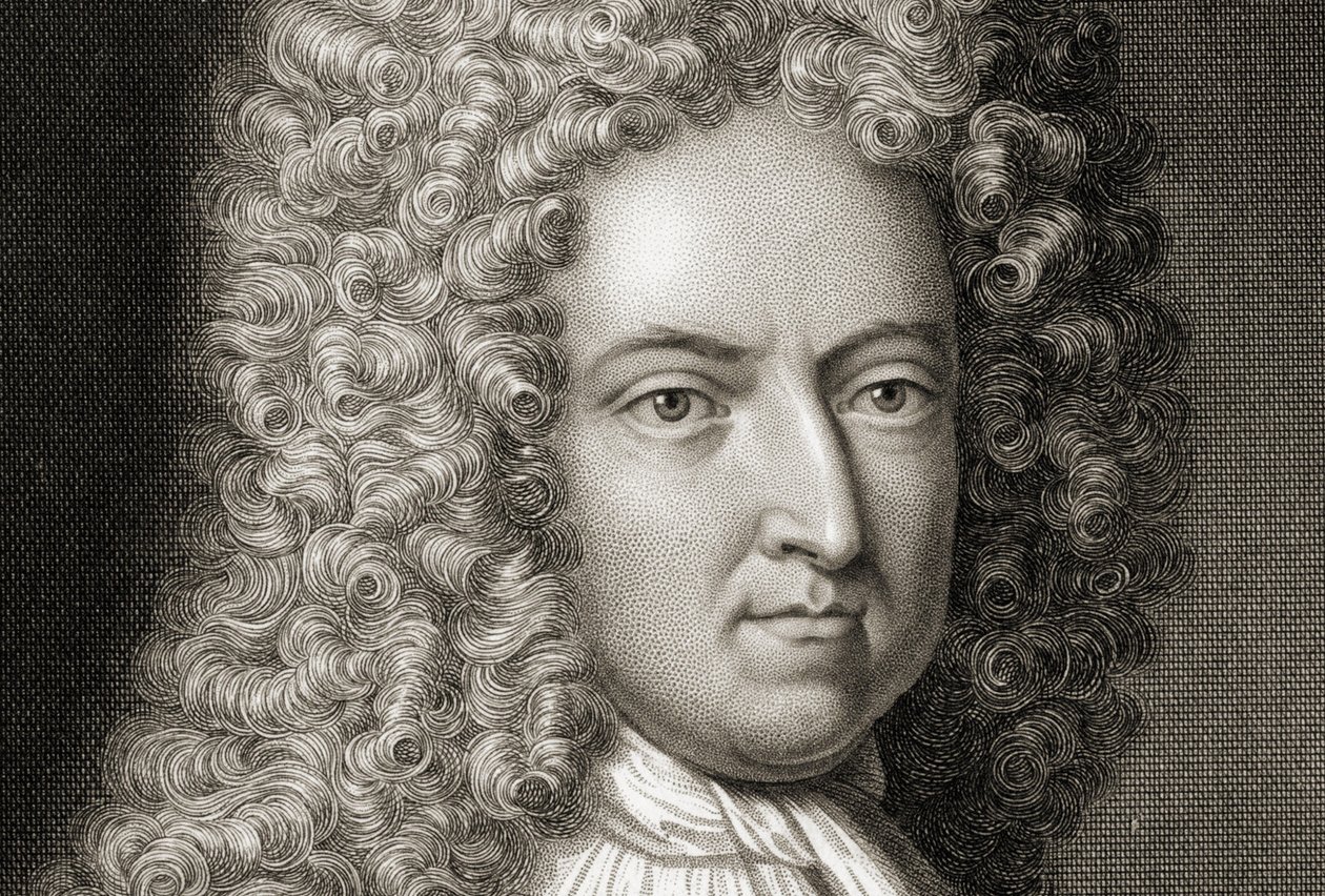 Daniel Defoe 1660-1731 (detail), begin 18e eeuw door Michael Vandergucht