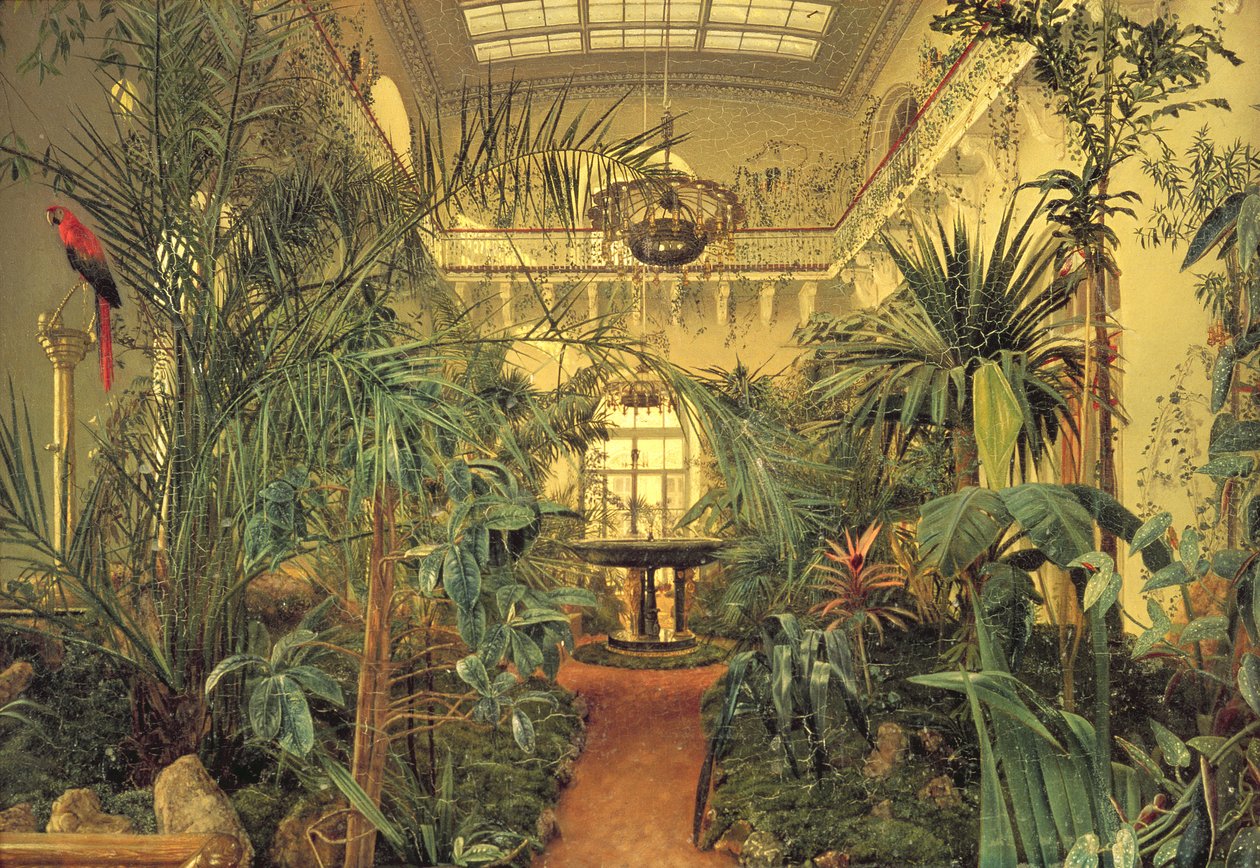 Wintertuin in het Winterpaleis, Sint-Petersburg, 1840 door Michail Ivanovich Antonov