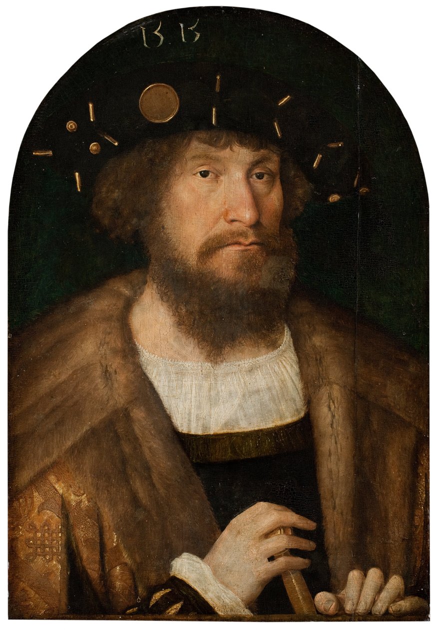 Portret van de Deense koning Christiaan II door Michel Sittow