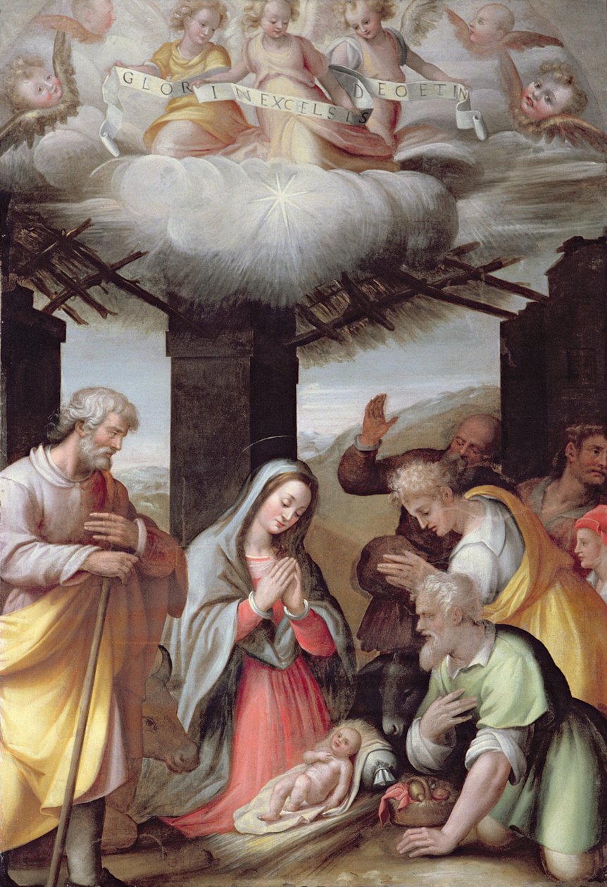 Aanbidding van de herders, c.1500 door Michel Colombe