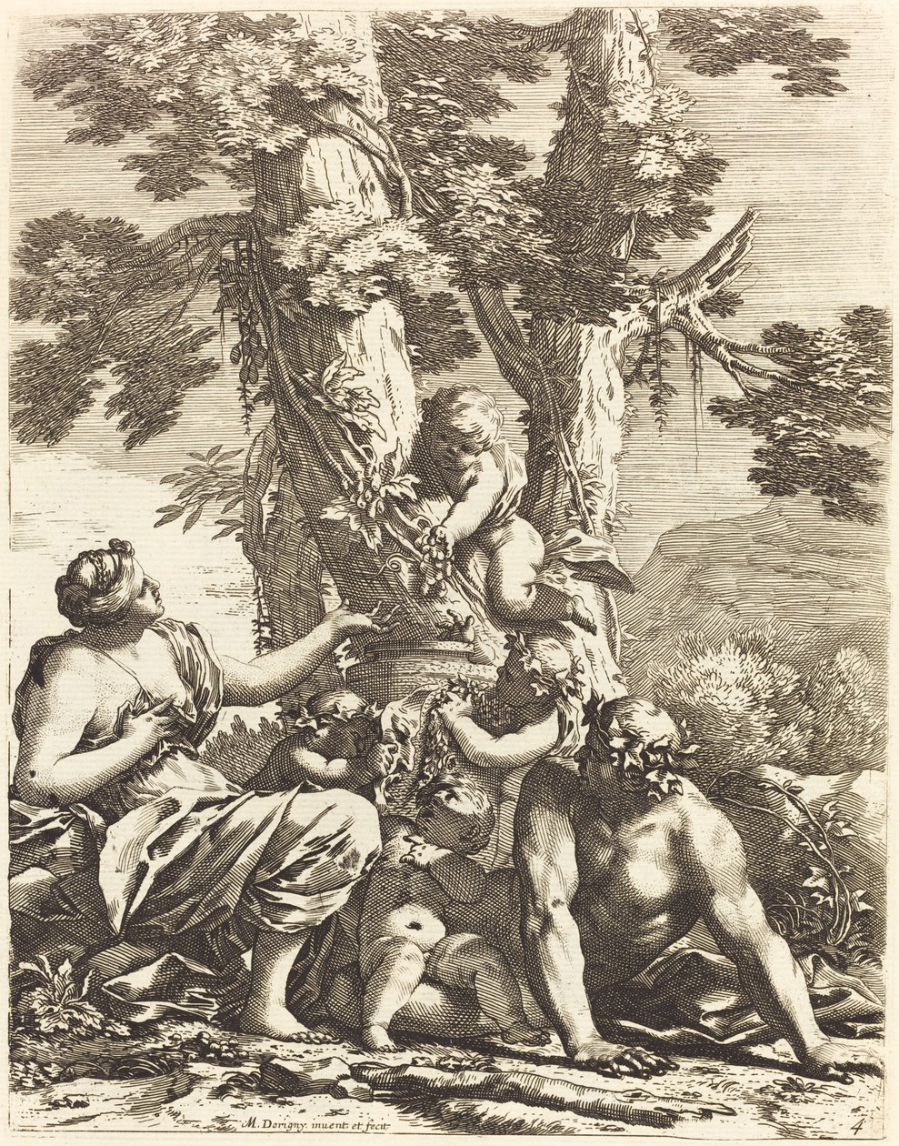 Bacchanaal met Zittende Bacchante door Michel Dorigny