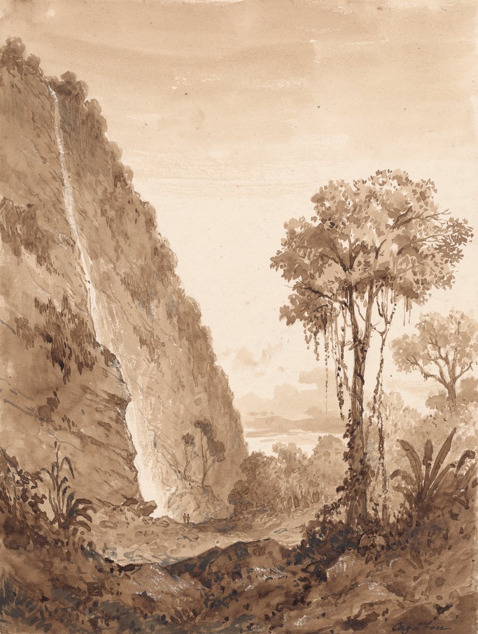 Maraccas Waterval door Michel Jean Cazabon