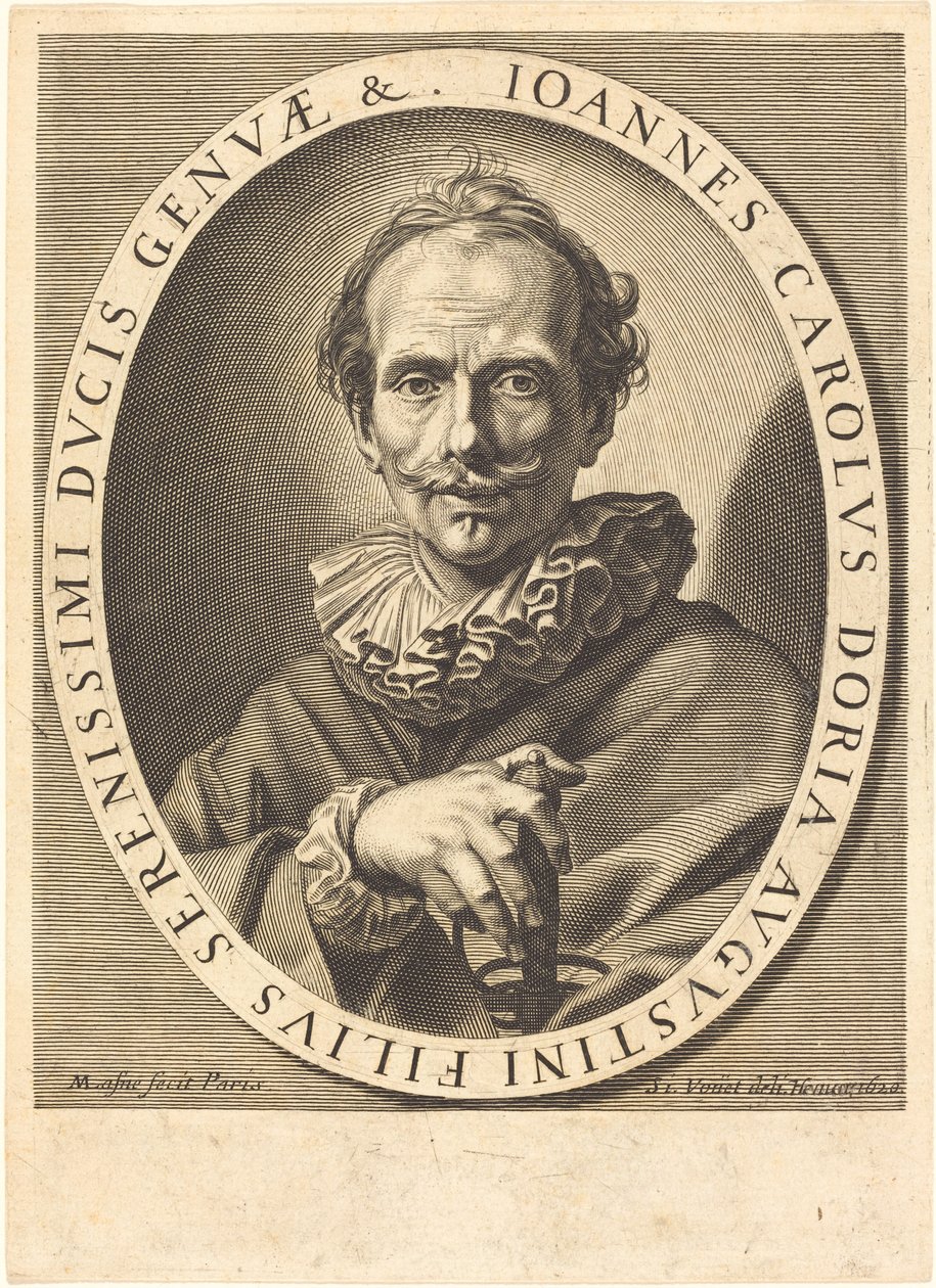 Jean Charles Doria door Michel Lasne after Simon Vouet