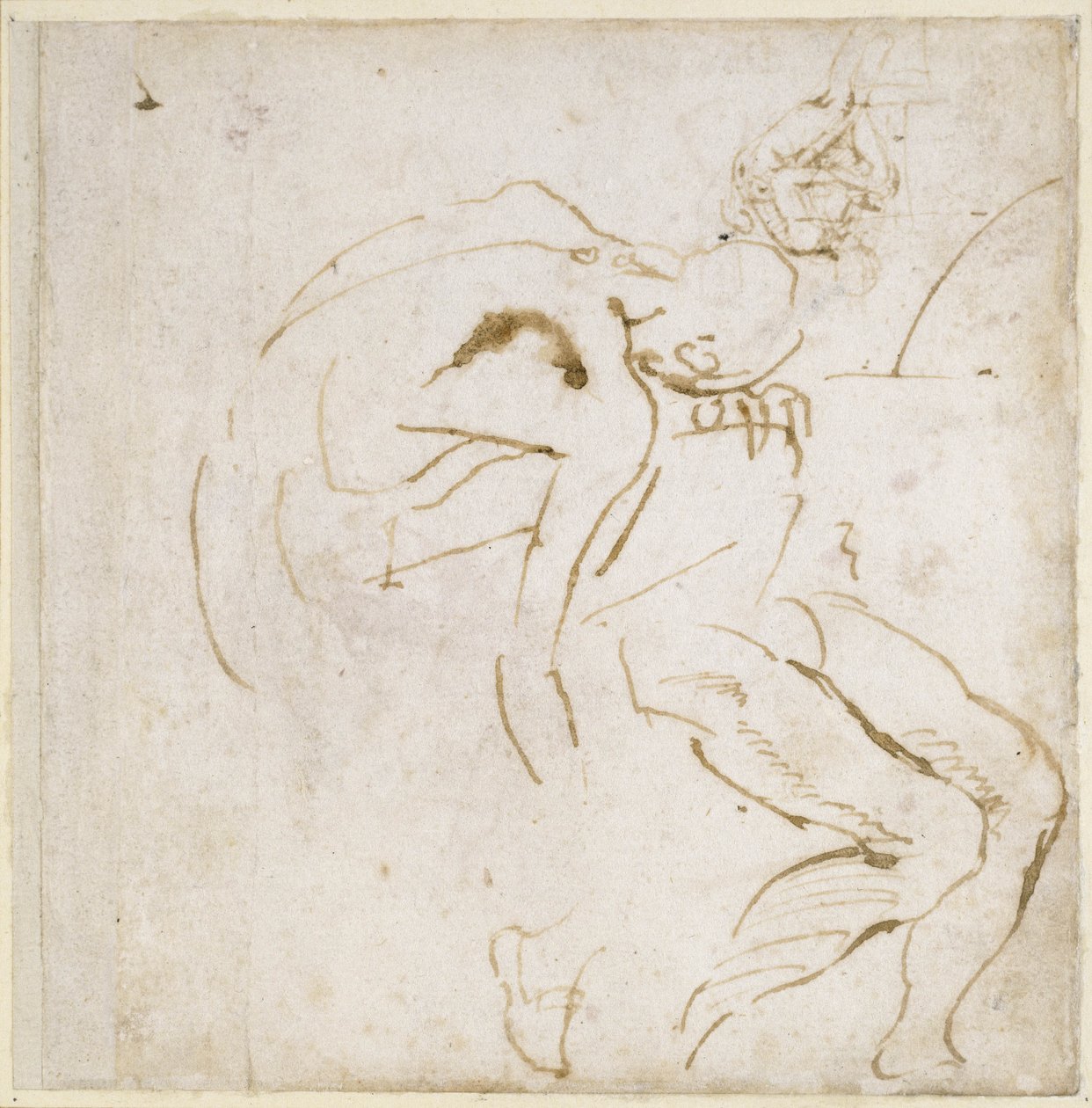 Figurenstudie, c.1511 door Michelangelo Buonarroti
