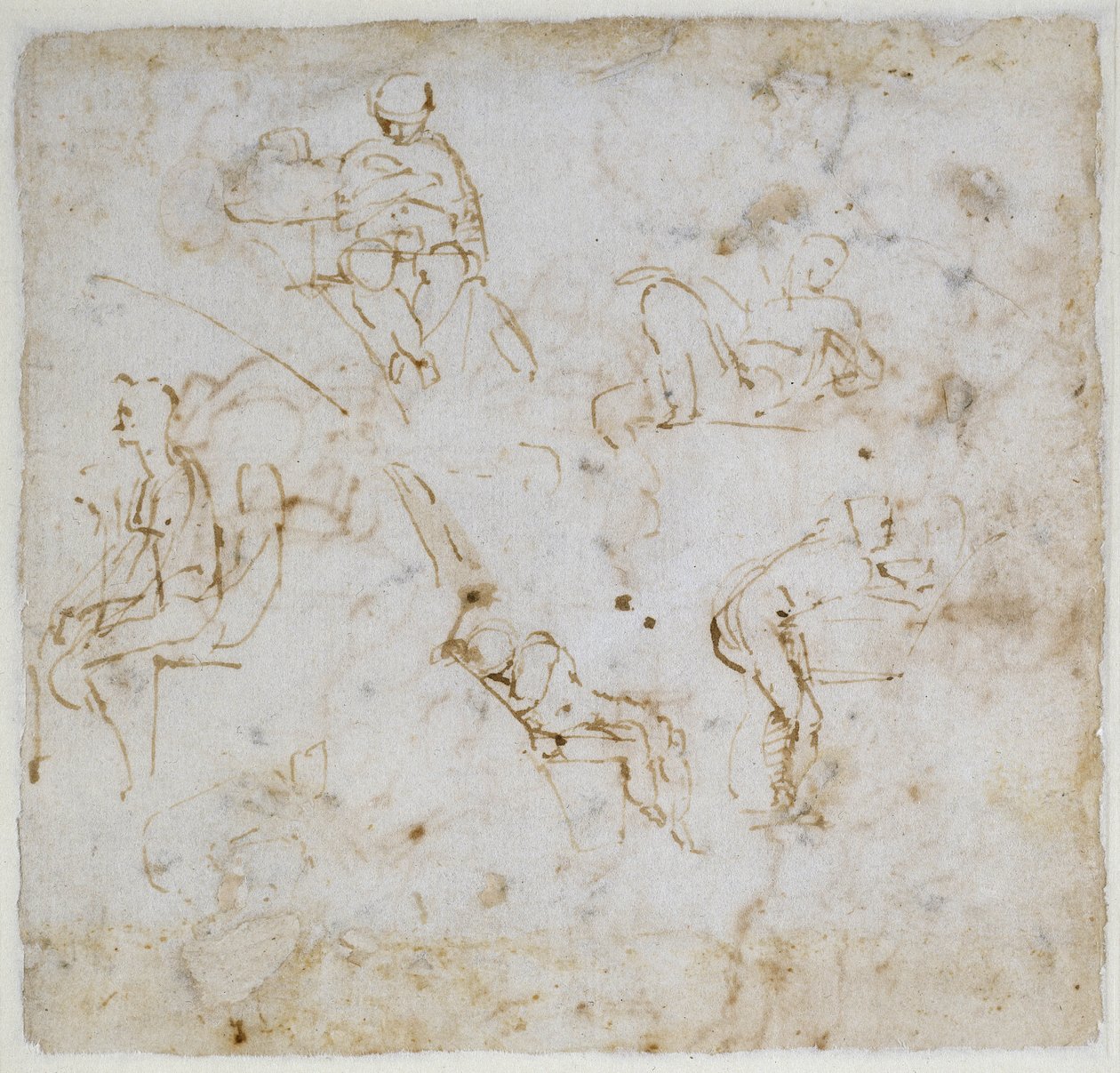 Figurenstudie, c.1511 door Michelangelo Buonarroti