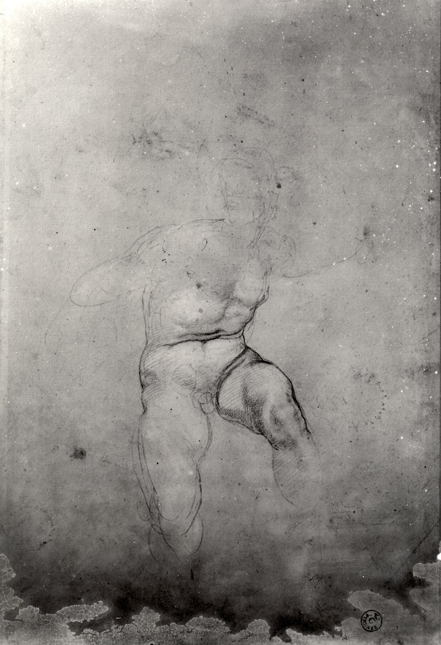 Mannelijk naakt door Michelangelo Buonarroti