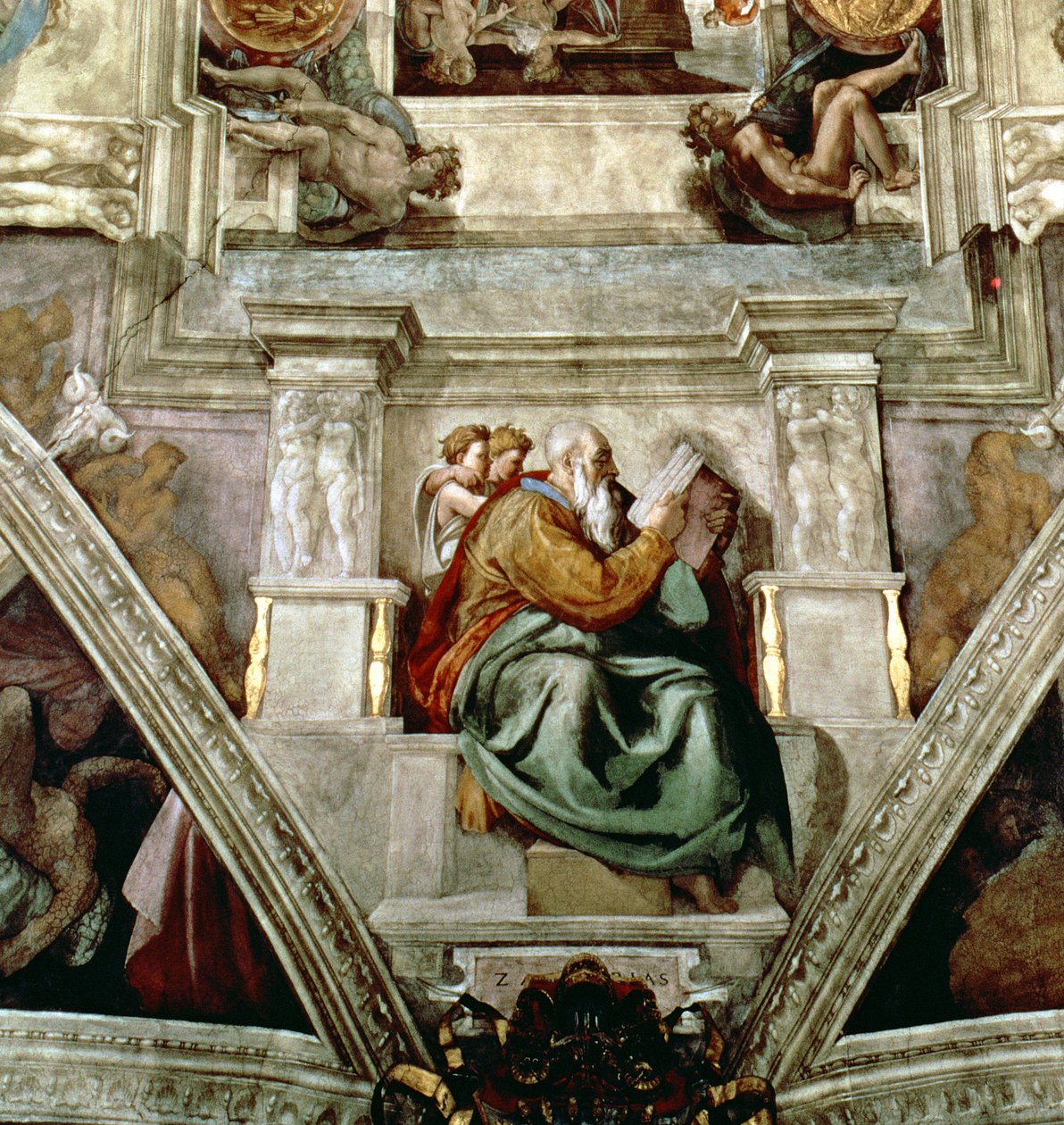 Sixtijnse Kapel Plafond (detail) door Michelangelo Buonarroti