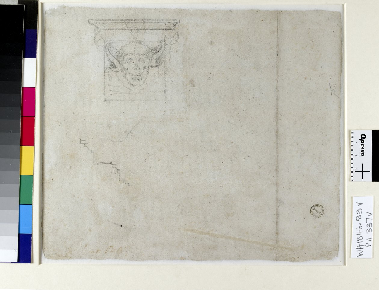 Schets van een ornament voor het graf van paus Julius II, 16e eeuw door Michelangelo Buonarroti