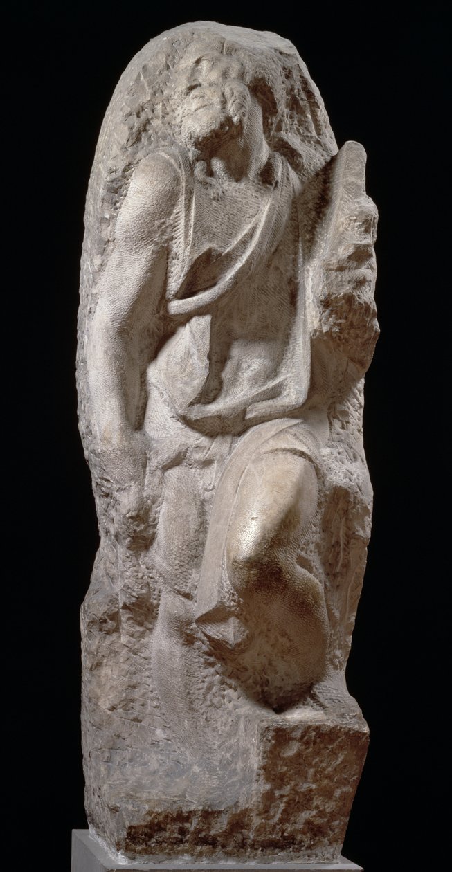 St. Mattheüs, 1506 (marmer) door Michelangelo Buonarroti