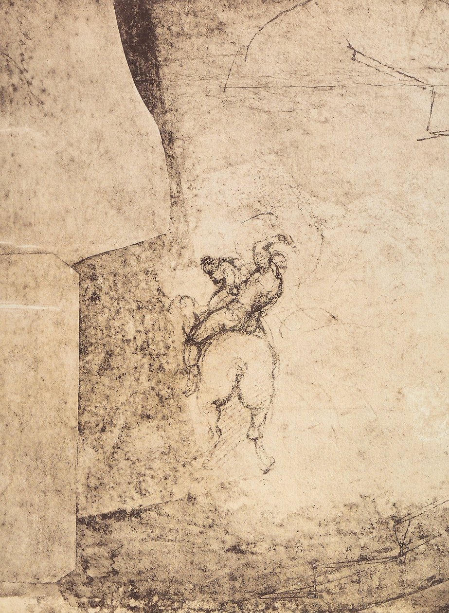 Studie van een ruiter door Michelangelo Buonarroti
