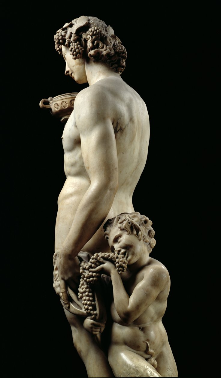 De dronkenschap van Bacchus, 1496-97 (detail) door Michelangelo Buonarroti