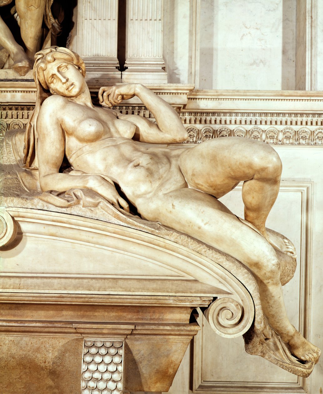 Het Graf van Lorenzo de Medici (detail) door Michelangelo Buonarroti
