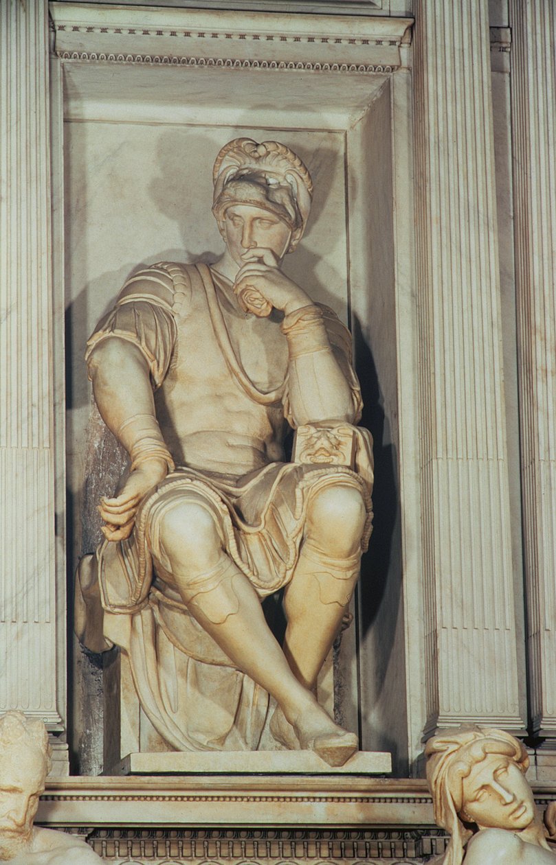 Graf van Lorenzo de Medici (detail) door Michelangelo Buonarroti