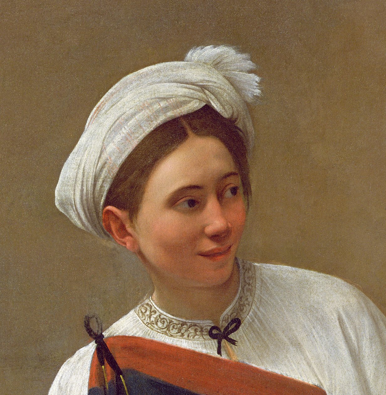 De Waarzegster (La Buona Ventura), c.1594 (detail) door Michelangelo Merisi Caravaggio