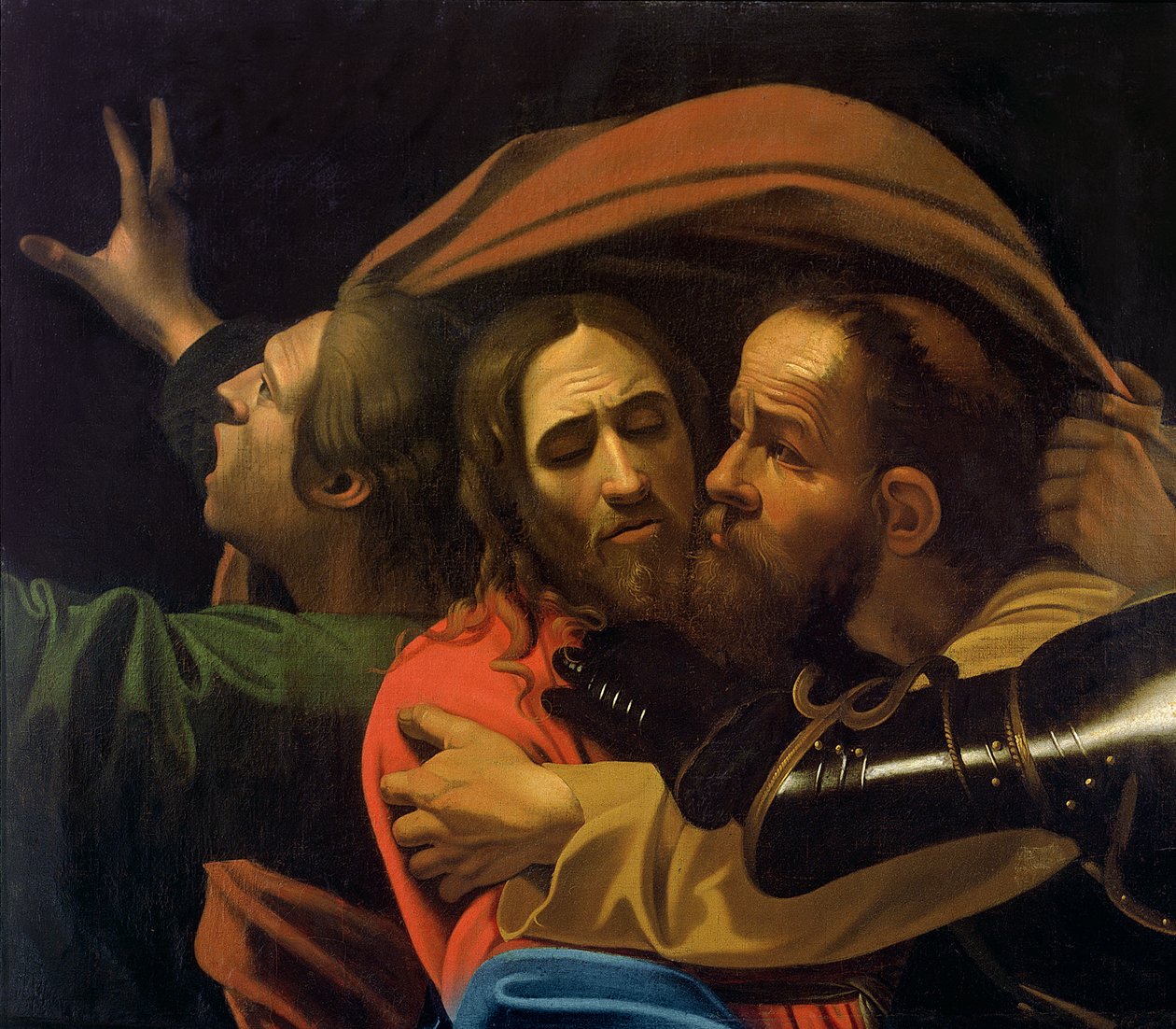 De gevangenneming van Christus (detail) door Michelangelo Merisi Caravaggio