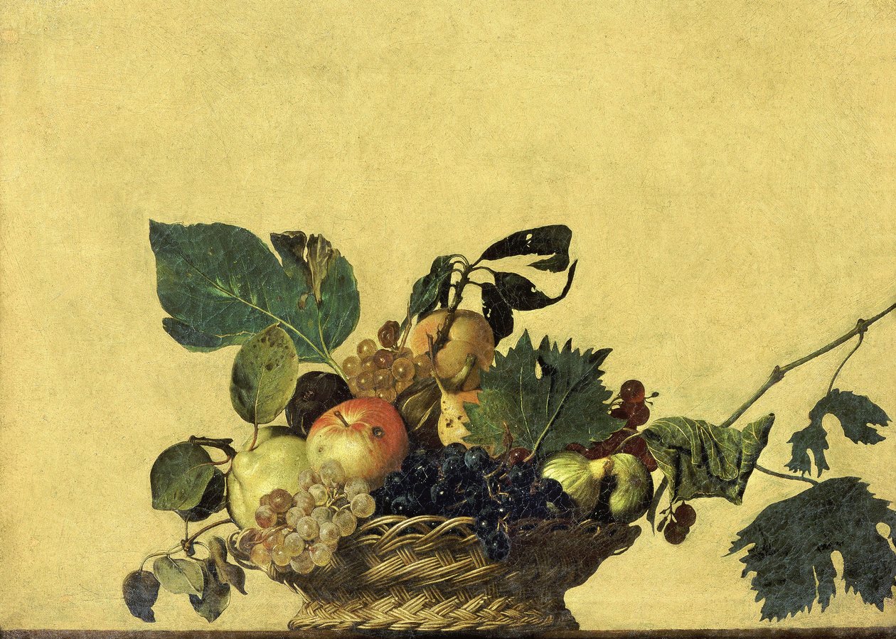 Mand met fruit door Michelangelo Merisi Caravaggio