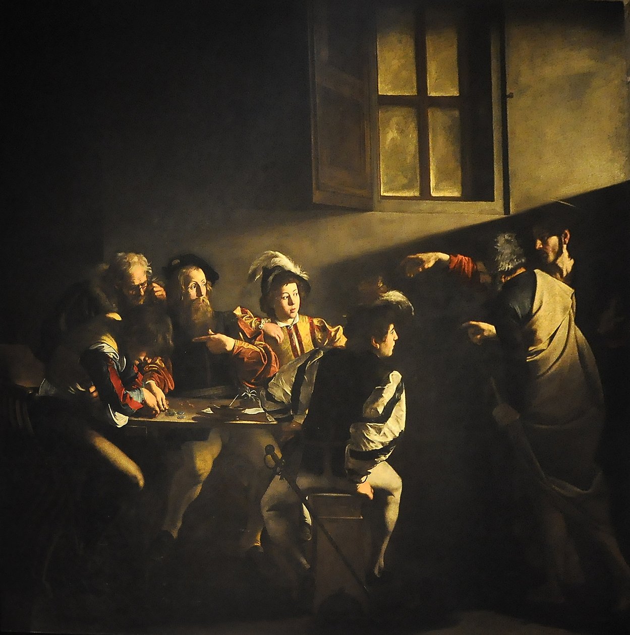 De roeping van Matteüs door Michelangelo Merisi Caravaggio