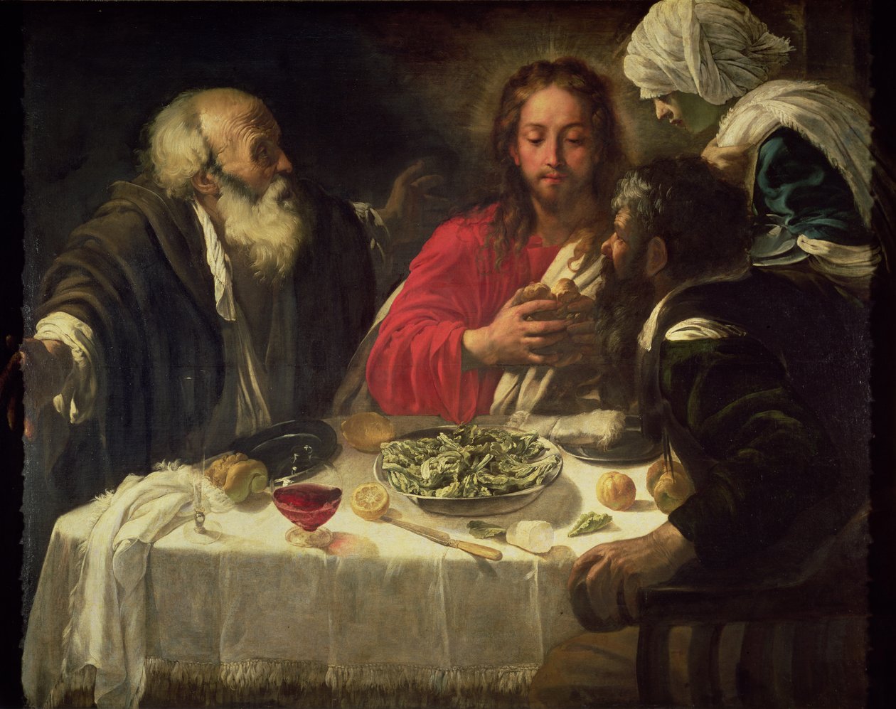 Het Avondmaal in Emmaüs, c.1614-21 door Michelangelo Merisi Caravaggio