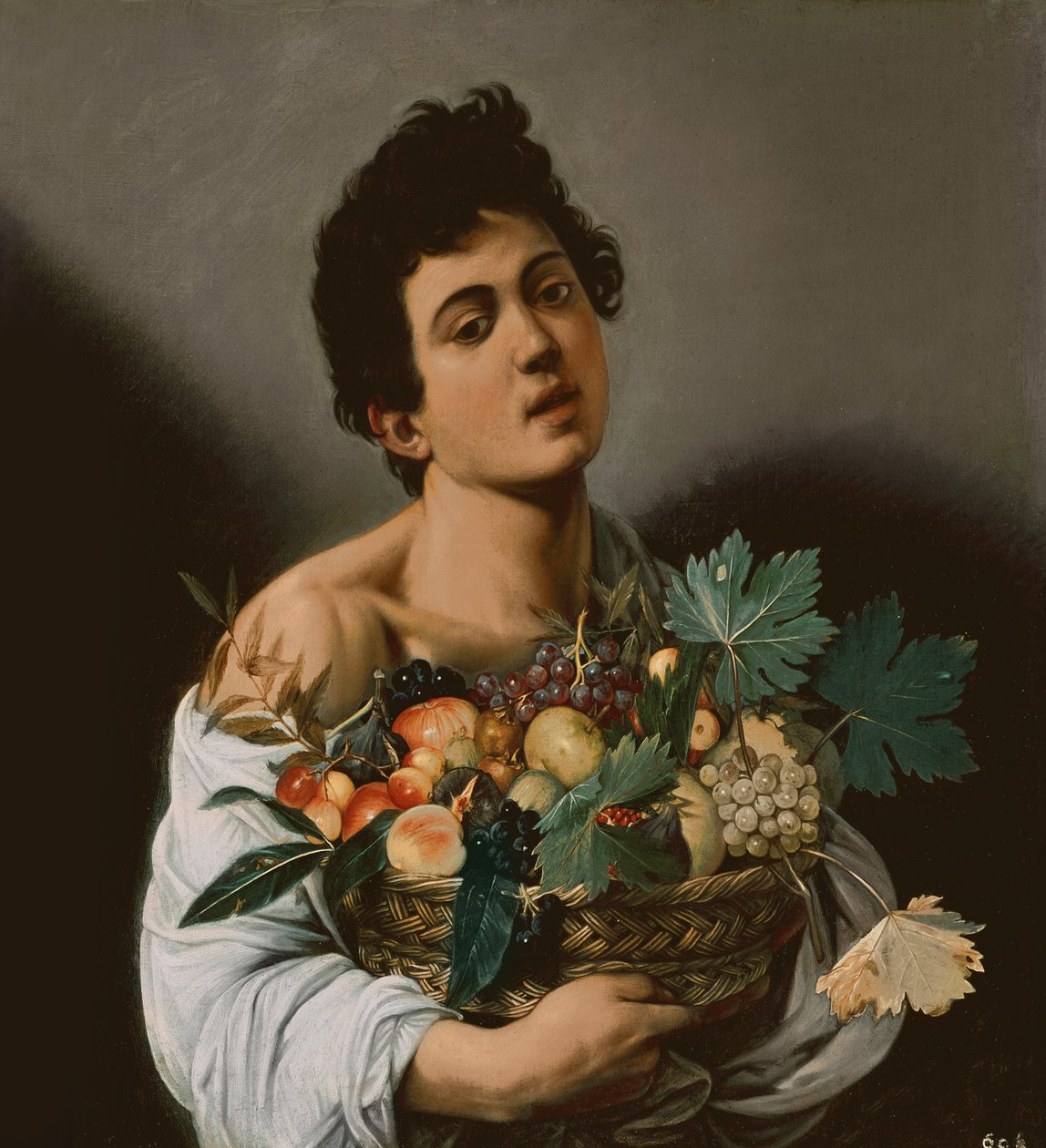 Jongeman met een Mand Fruit, 1594 (detail) door Michelangelo Merisi Caravaggio