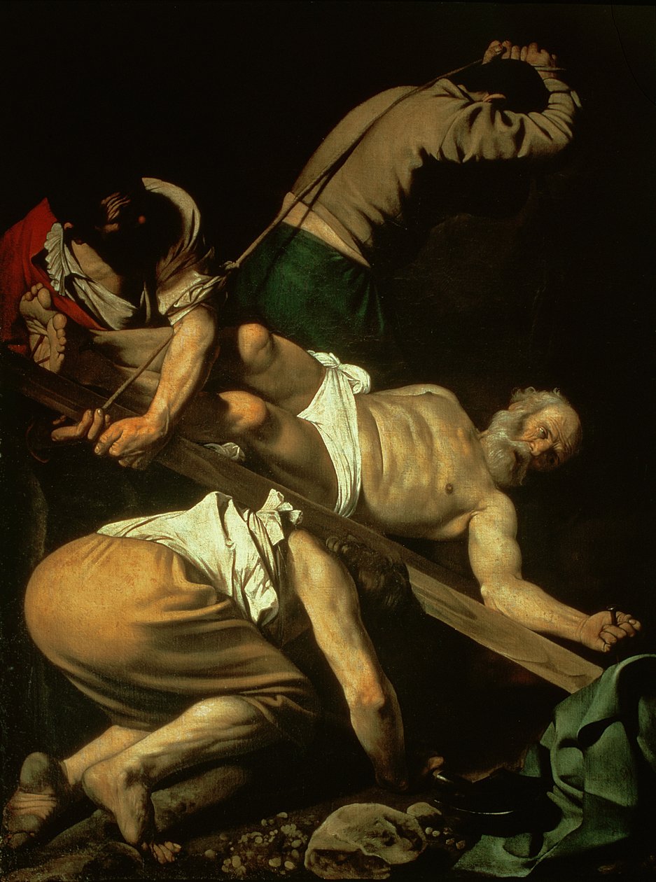 De Kruisiging van Sint Petrus, 1600-01 door Michelangelo Merisi Caravaggio