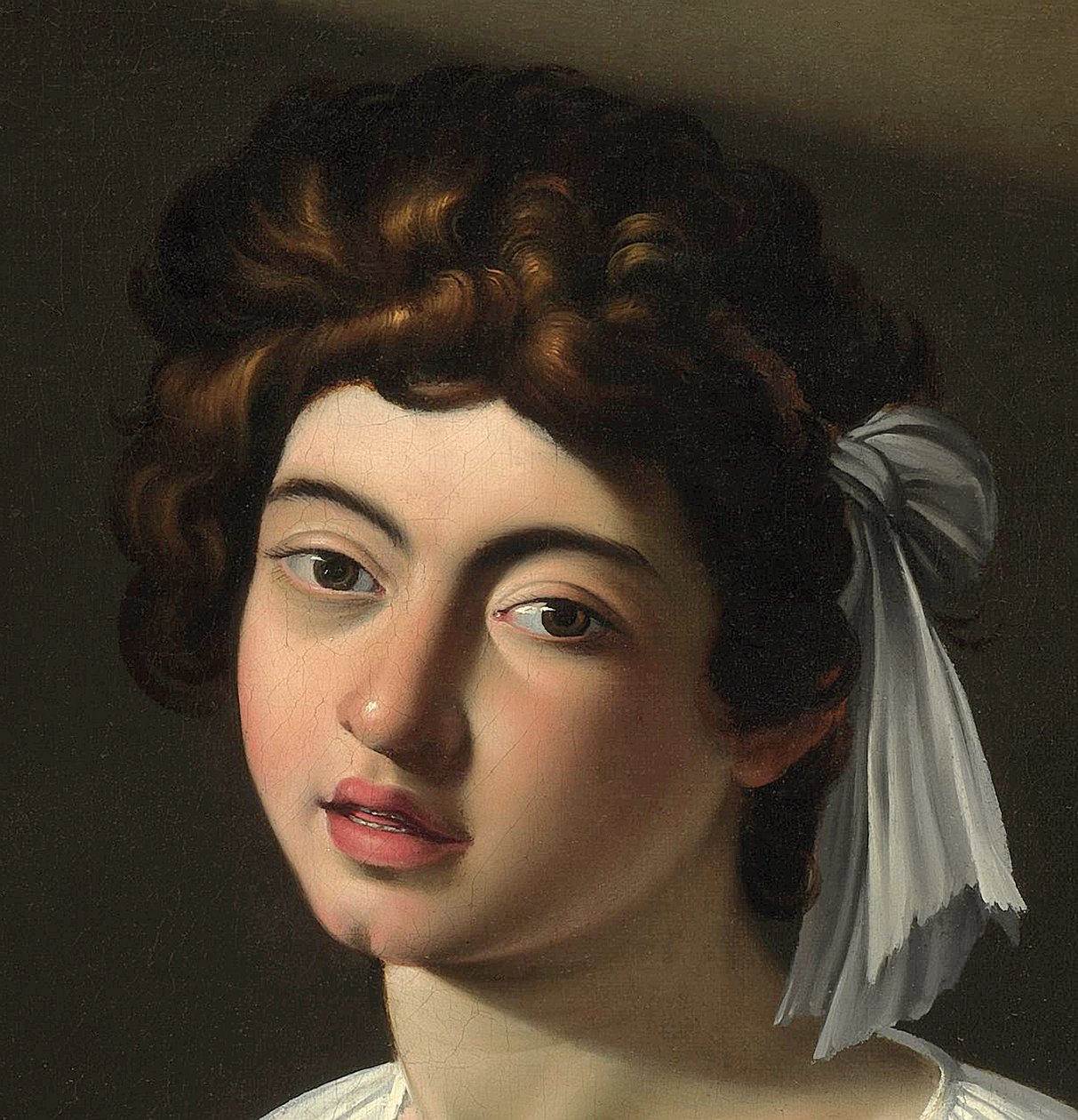De Luitspeler, ca. 1595 (detail) door Michelangelo Merisi Caravaggio