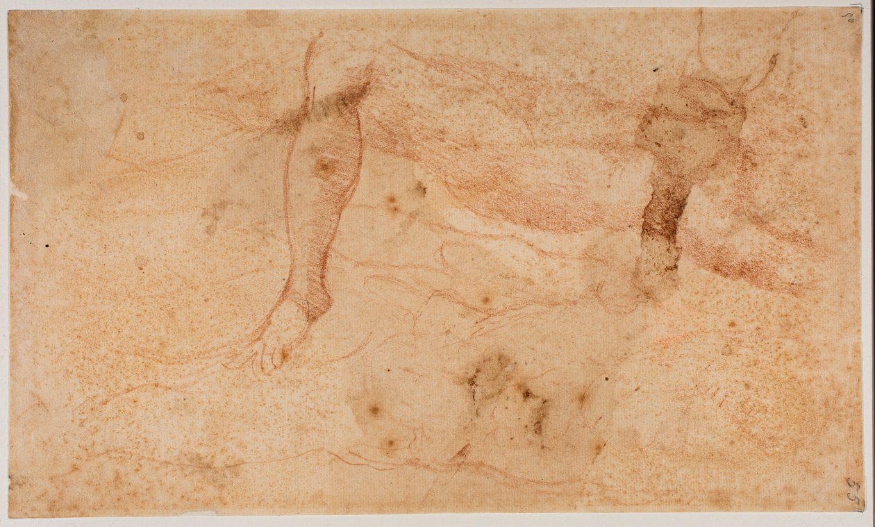 Studies van naakten door Michelangelo (after) Buonarroti