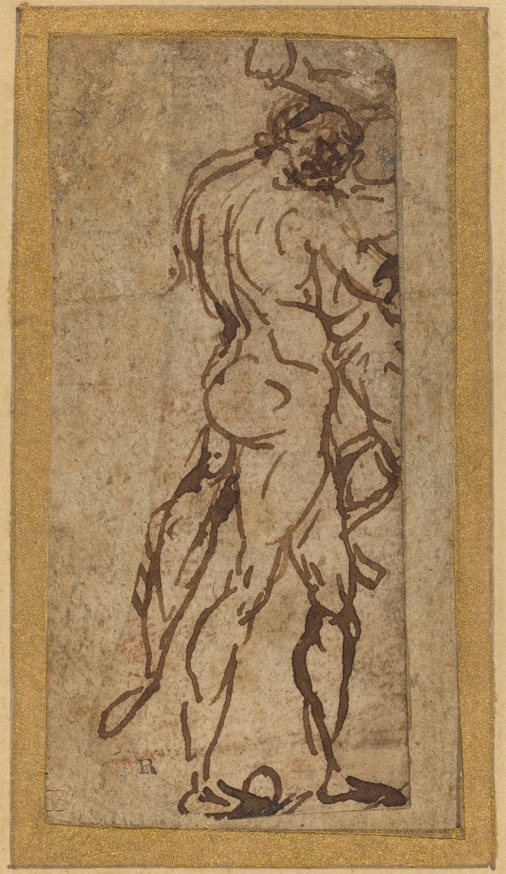 Twee Naakten die Vechten door Michelangelo