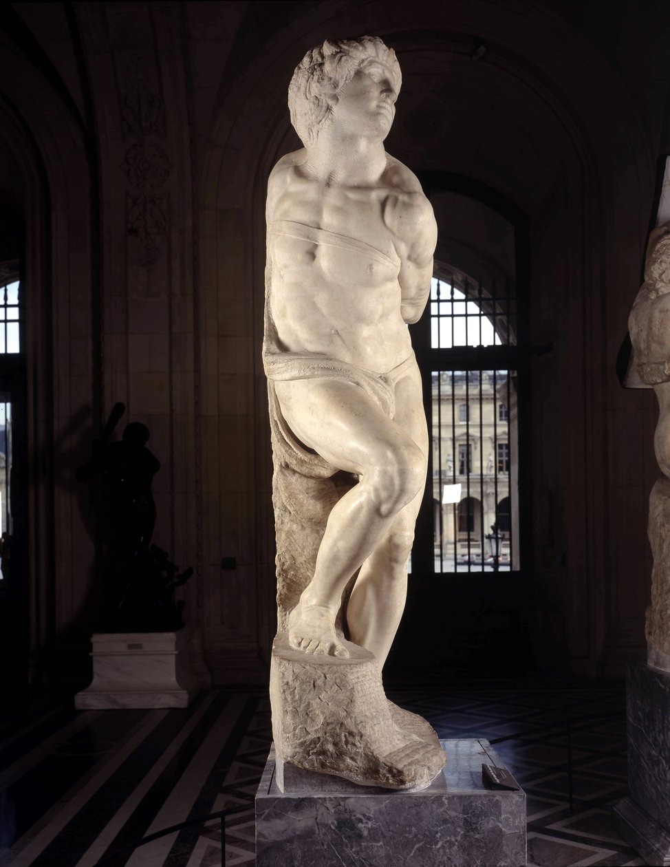 Gevangene, bekend als De Opstandige Slaaf door Michelangelo Buonarroti