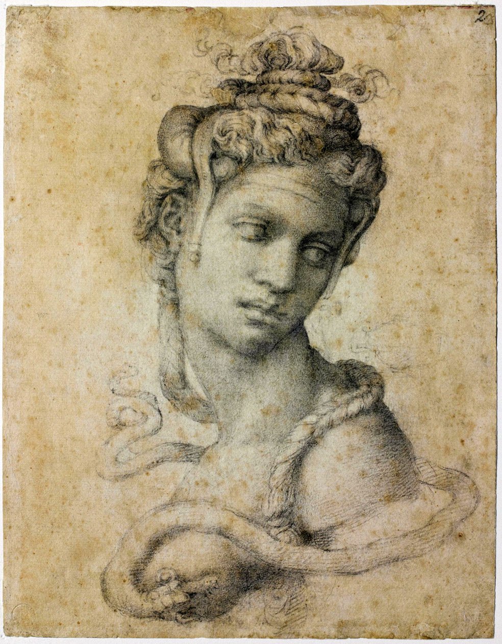Cleopatra, ca. 1535 door Michelangelo Buonarroti