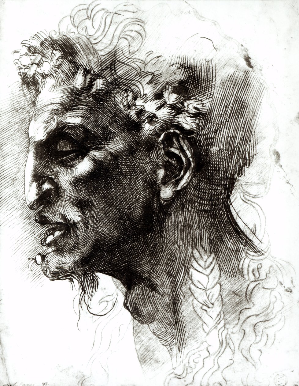 Hoofd van een sater door Michelangelo Buonarroti