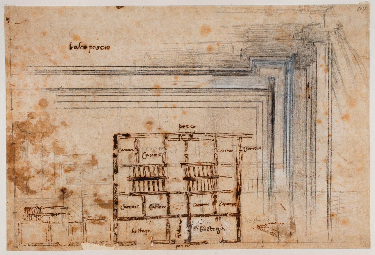 Huisplan en portaal door Michelangelo Buonarroti