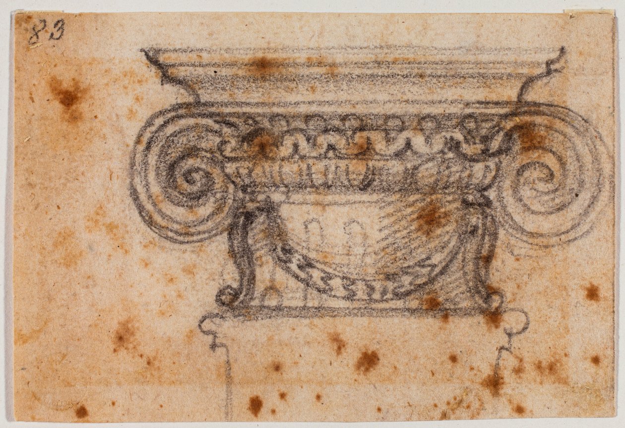 Ionisch kapiteelstudie door Michelangelo Buonarroti