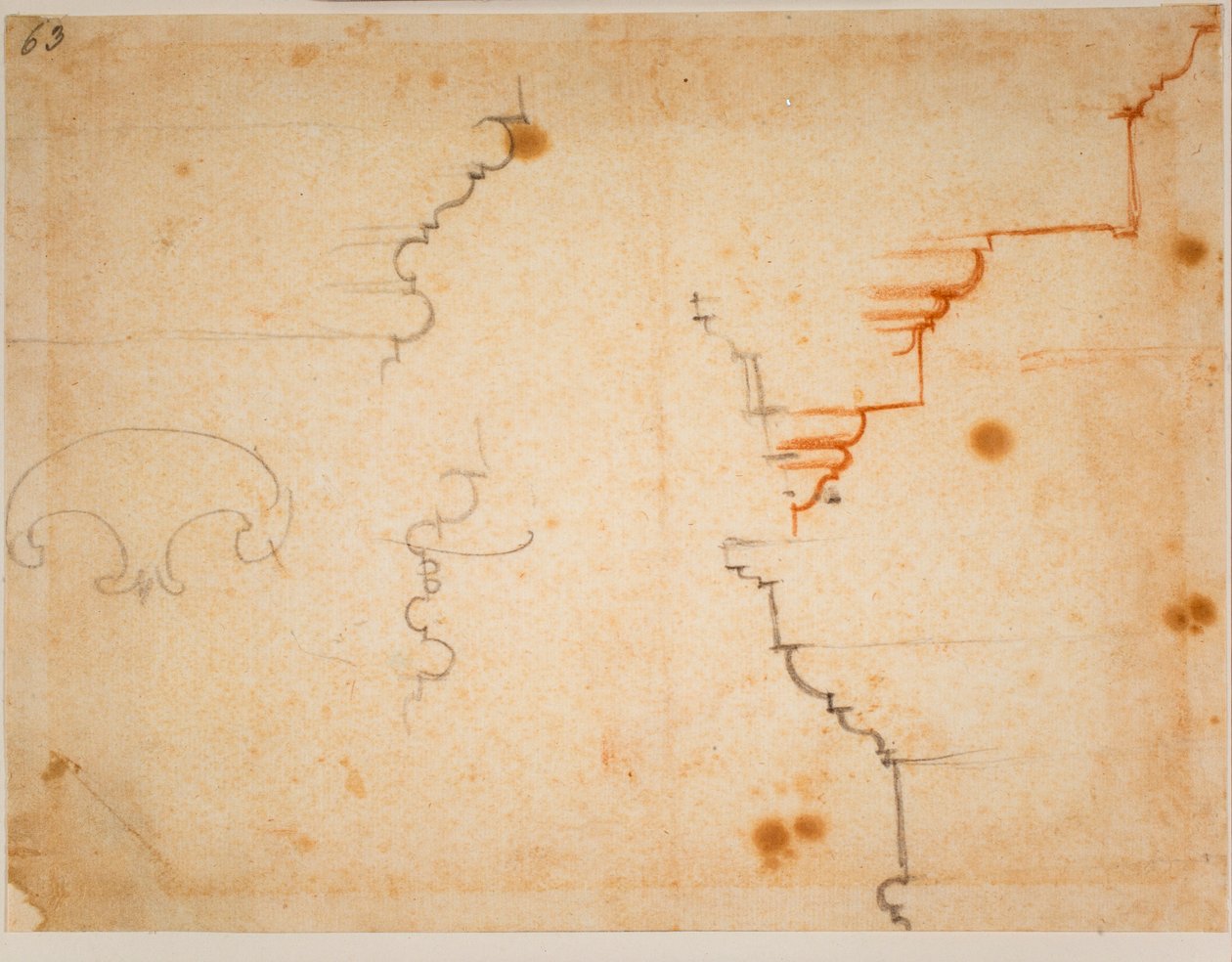 Architectonische profielen, 16e eeuw door Michelangelo Buonarroti
