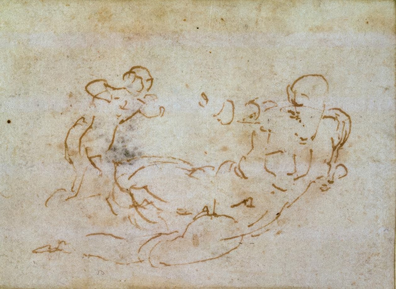 Studie van Venus en Cupido door Michelangelo Buonarroti