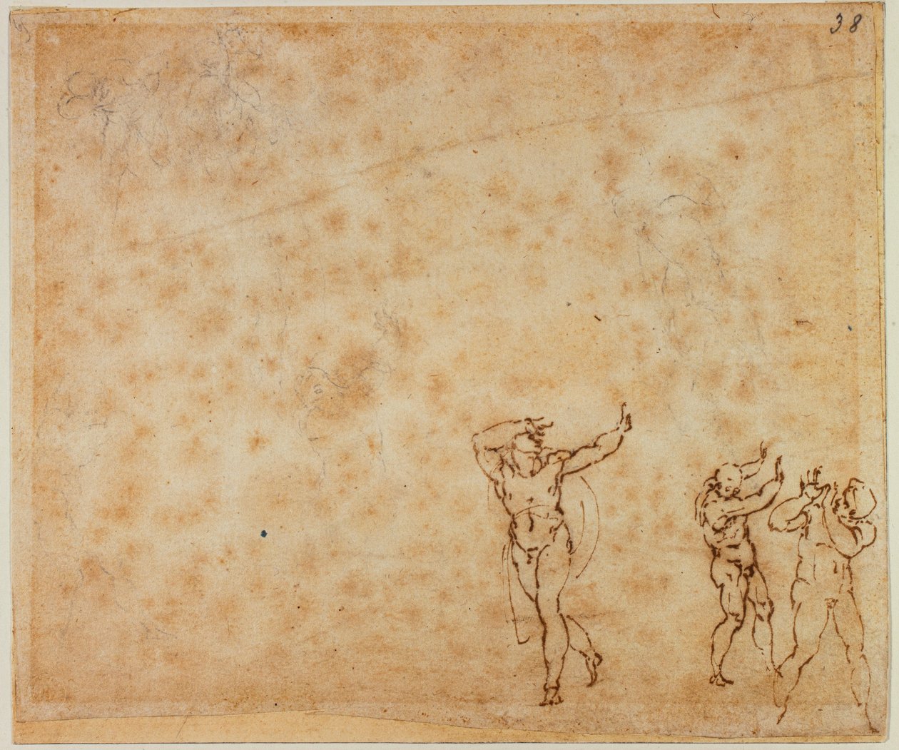 Drie Naakten door Michelangelo Buonarroti