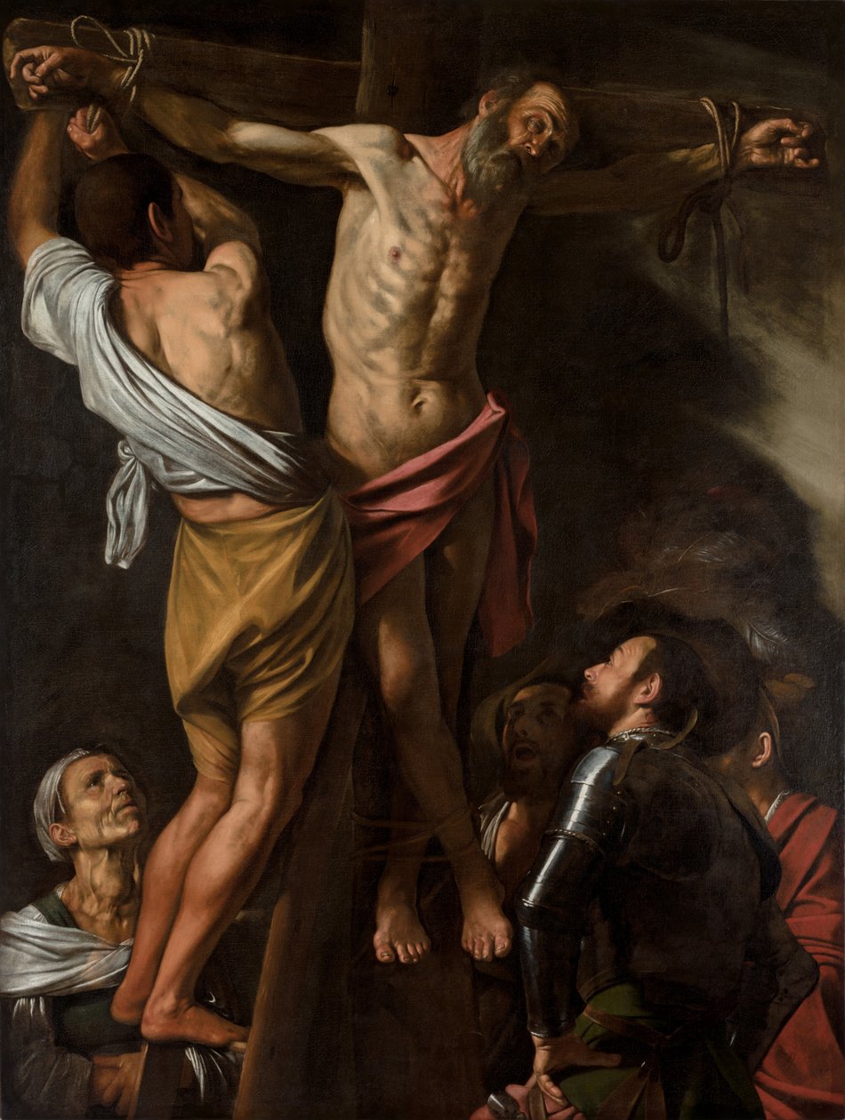 De Kruisiging van Sint Andreas, 1600s door Michelangelo Caravaggio