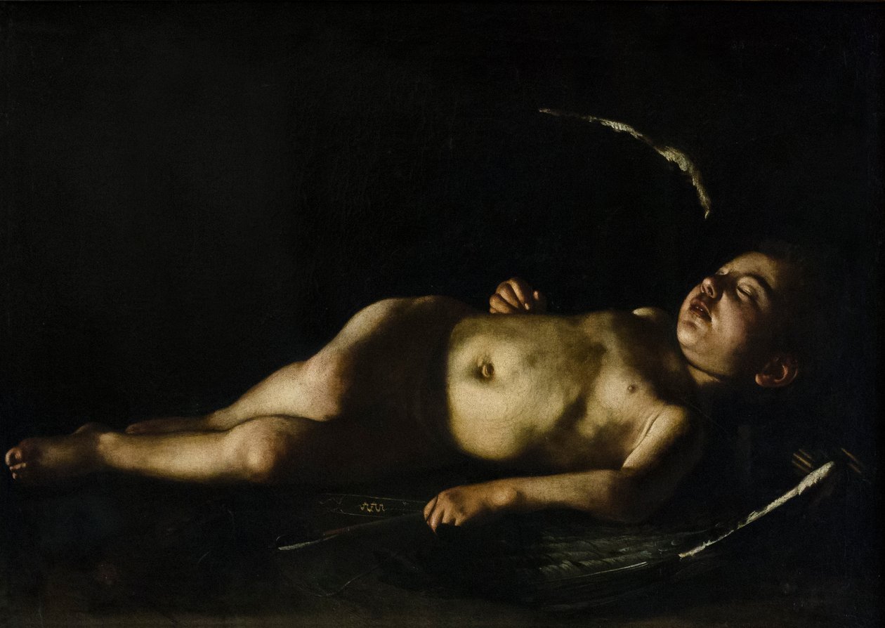 Slapende Cupido door Michelangelo Merisi da Caravaggio