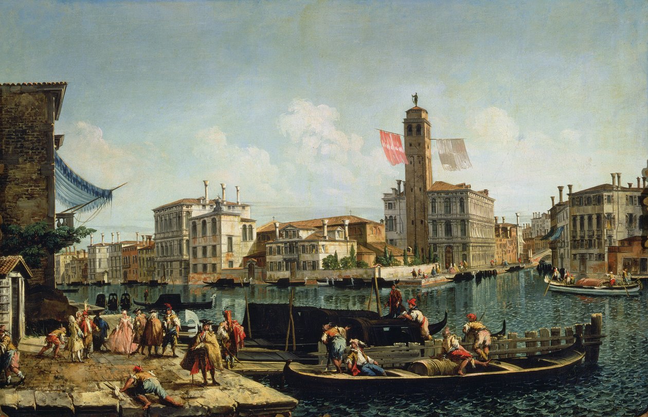 Het Canal Grande en S. Geremia, Venetië door Michele Marieschi