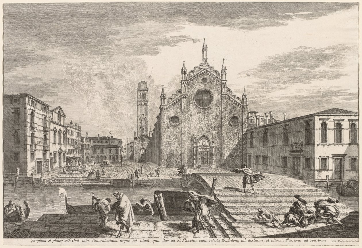 Gezichten van Venetië: Campo dei Frari door Michele Marieschi