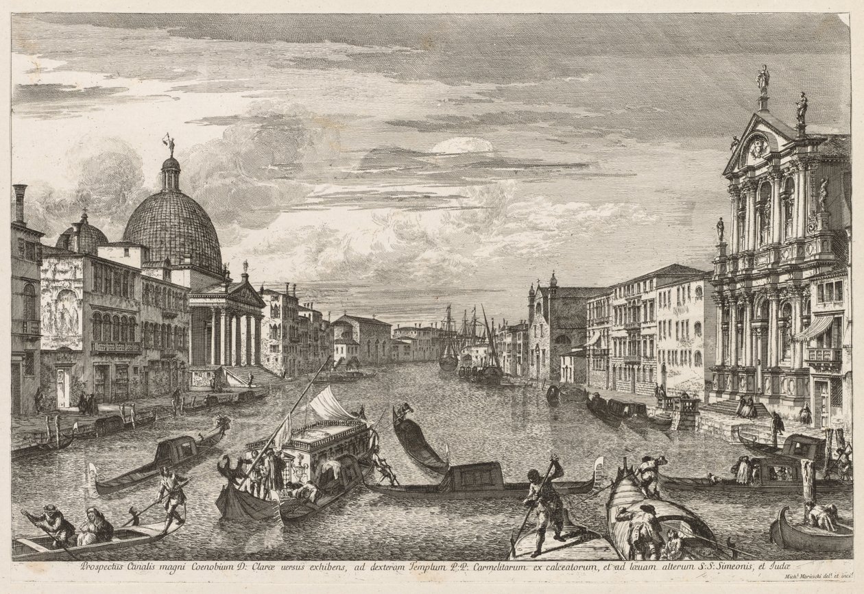 Gezichten van Venetië: Santa Chiara door Michele Marieschi