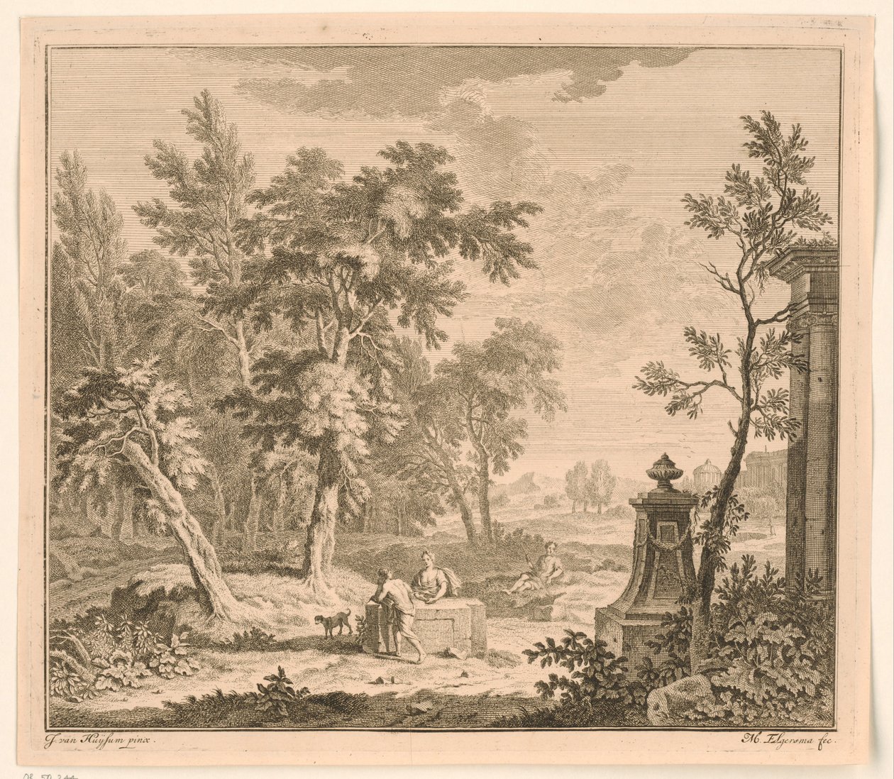 Landschap met herder door Michiel Elgersma