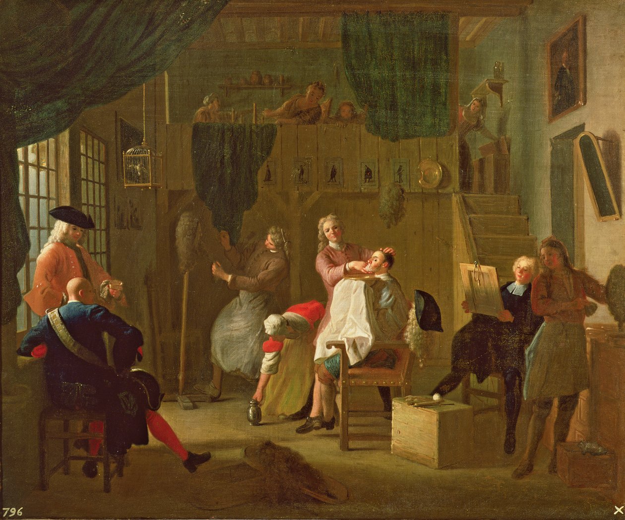 De kapperszaak door Miguel Angel Houasse
