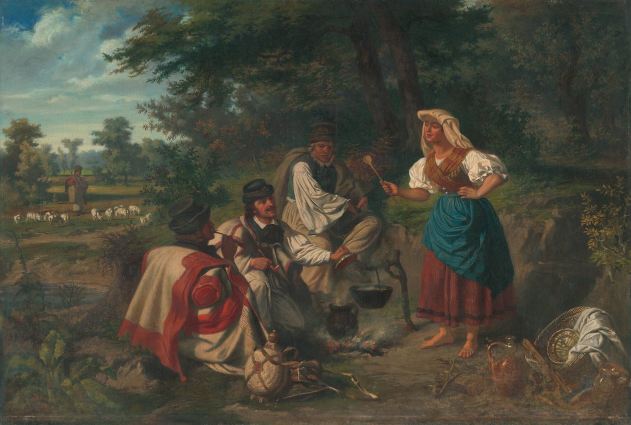 Lunch in de natuur door Mihály Szemlér