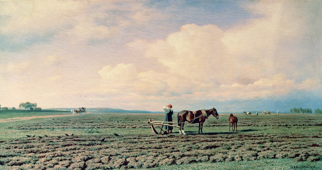 In het Veld, 1872 door Mikhail Konstantinovich Klodt