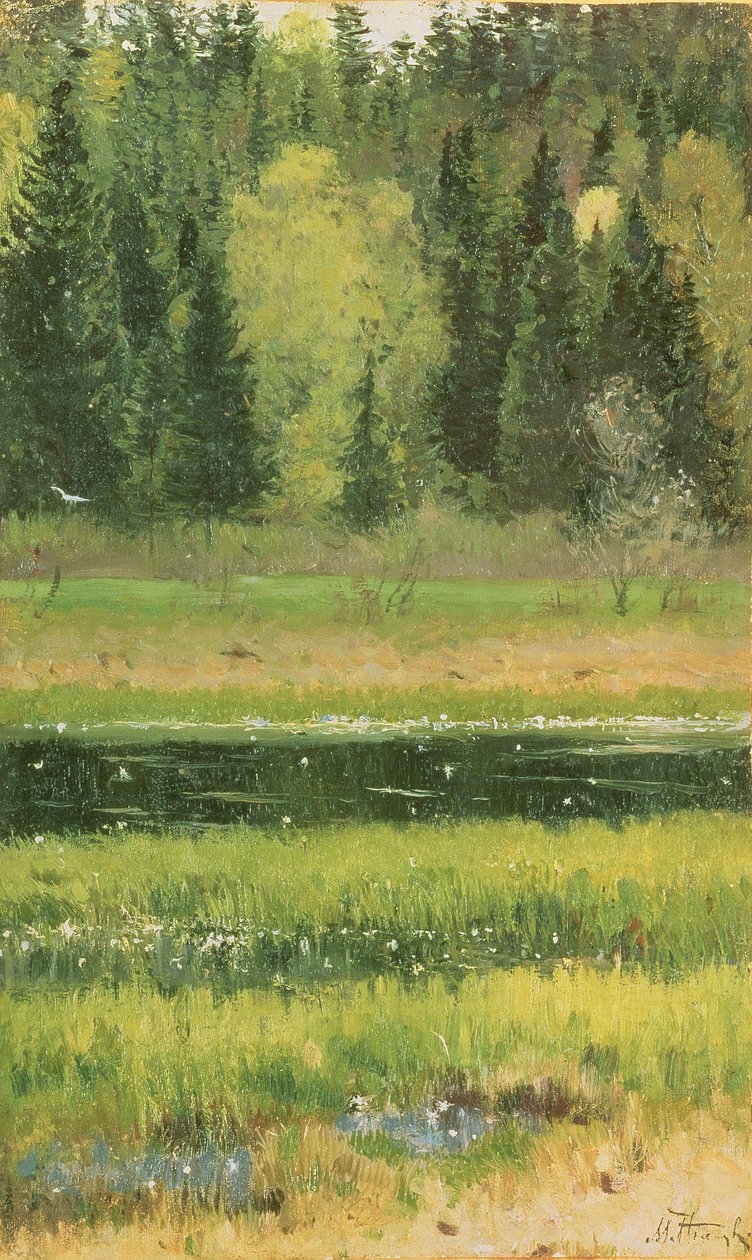 Landschap, 1890 door Mikhail Vasilievich Nesterov
