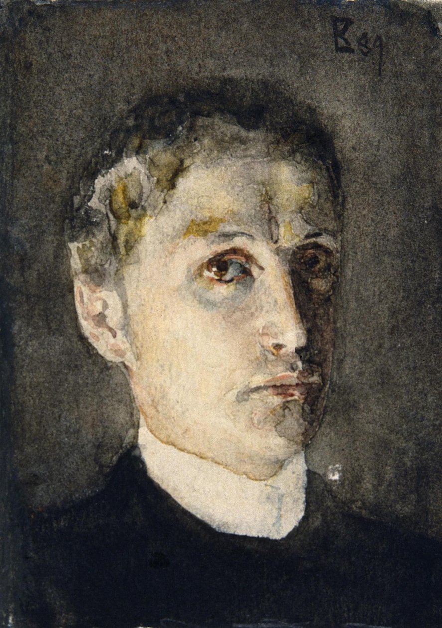 Zelfportret, 1889 door Mikhail Aleksandrovich Vrubel
