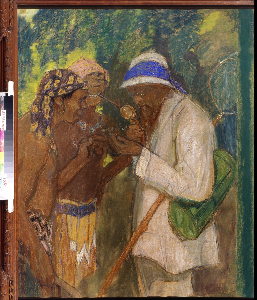 Alfred Russel Wallace met de wilden door Mikhail Dmitrievich Ezuchevsky