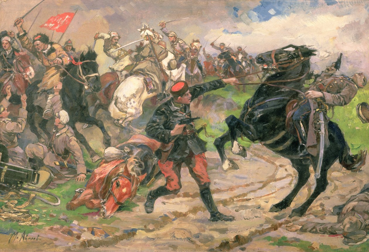 De Rode Dundich in de strijd door Mikhail Ivanovich Avilov