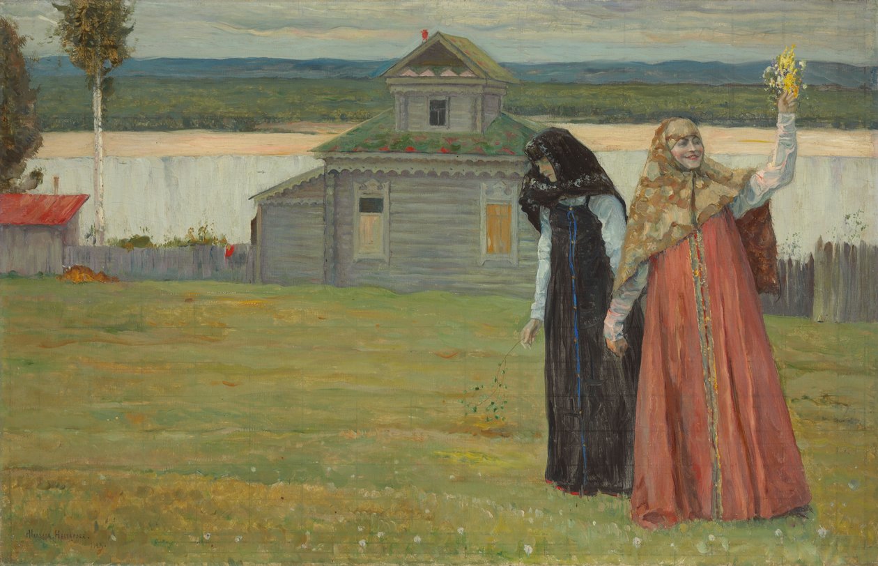 Twee Zusters door Mikhail Vasilievich Nesterov