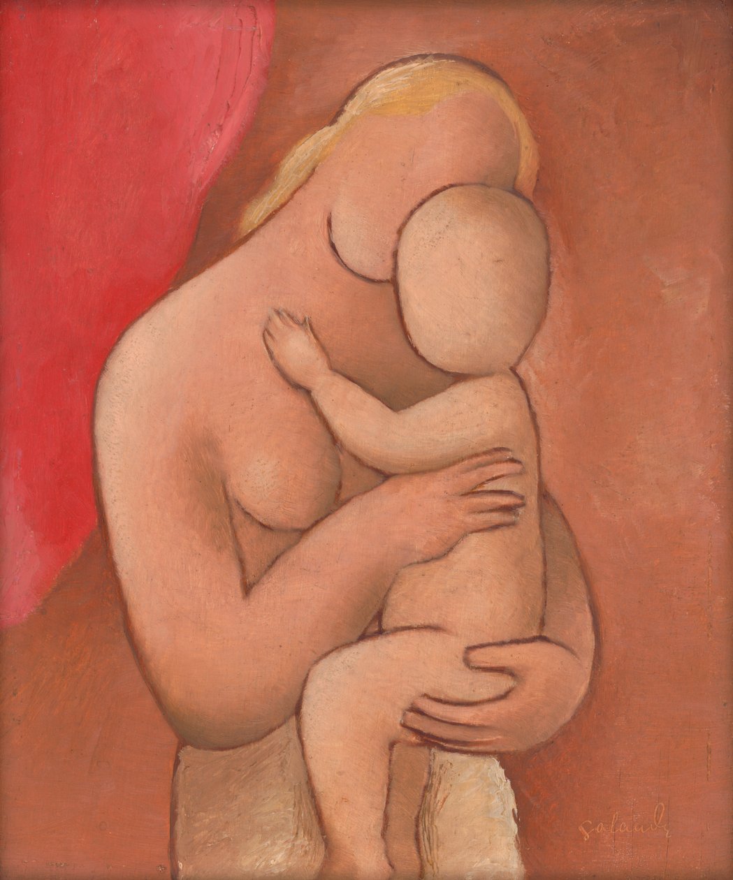 Moeder en baby, c.1934 door Mikulas Galanda